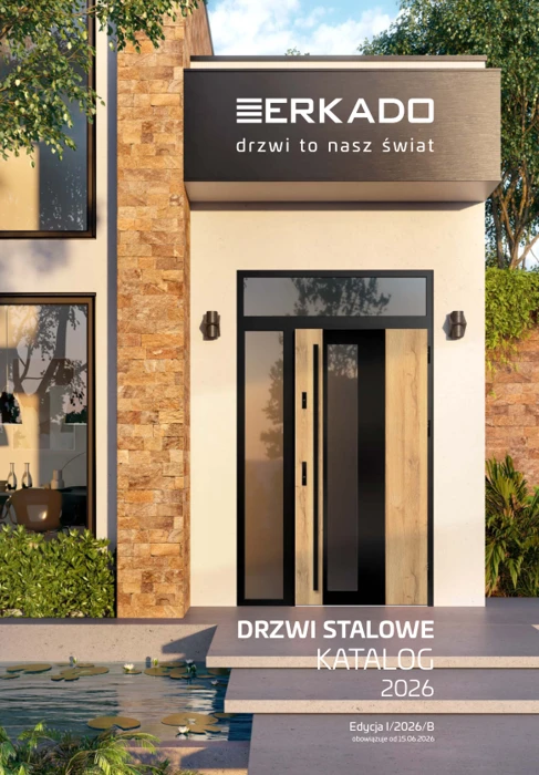 Okładka katalogu ERKADO — Drzwi stalowe 2026 · I/B