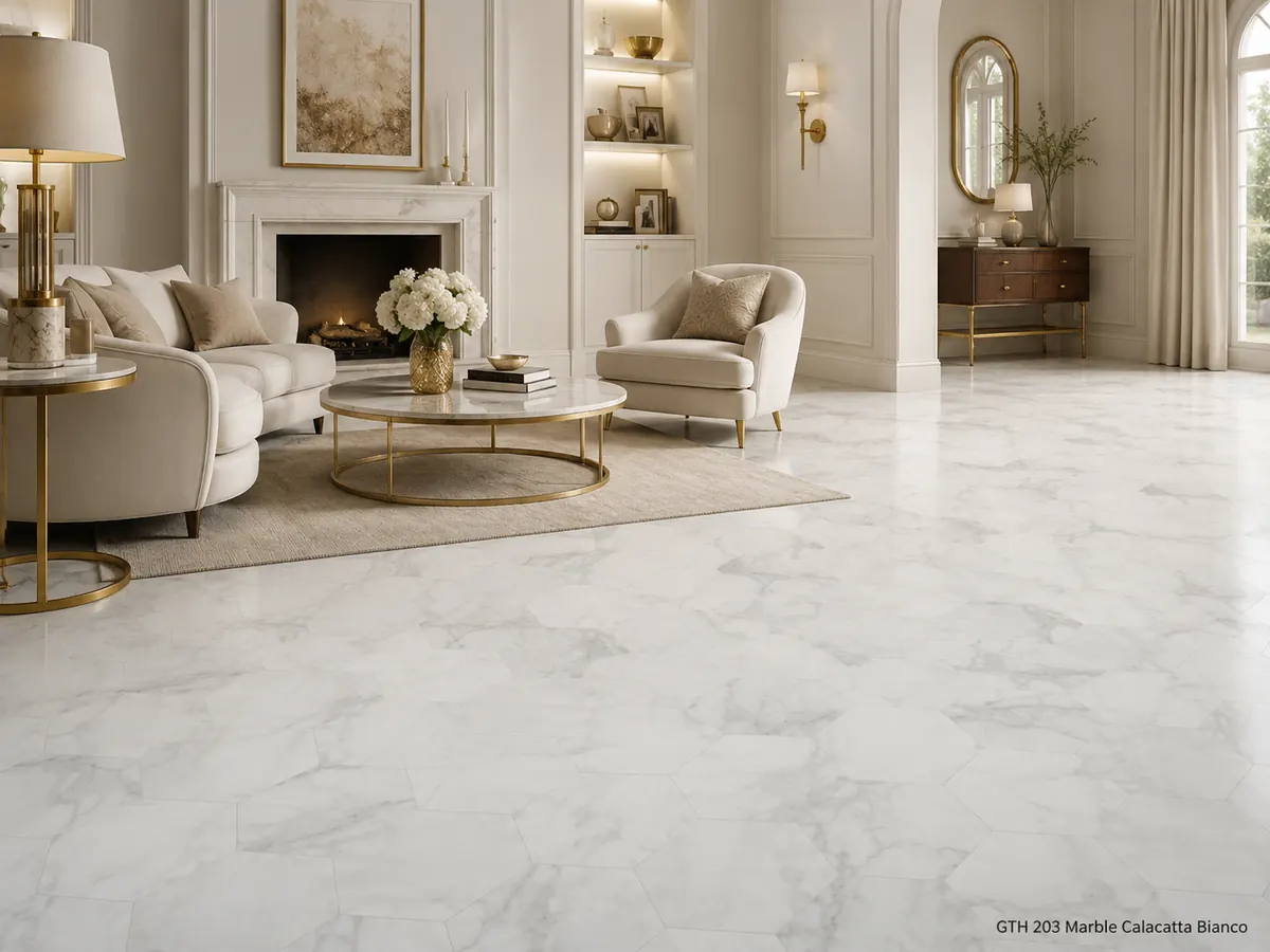 Wizualizacja dekoru GTH 203 Marble Calacatta Bianco