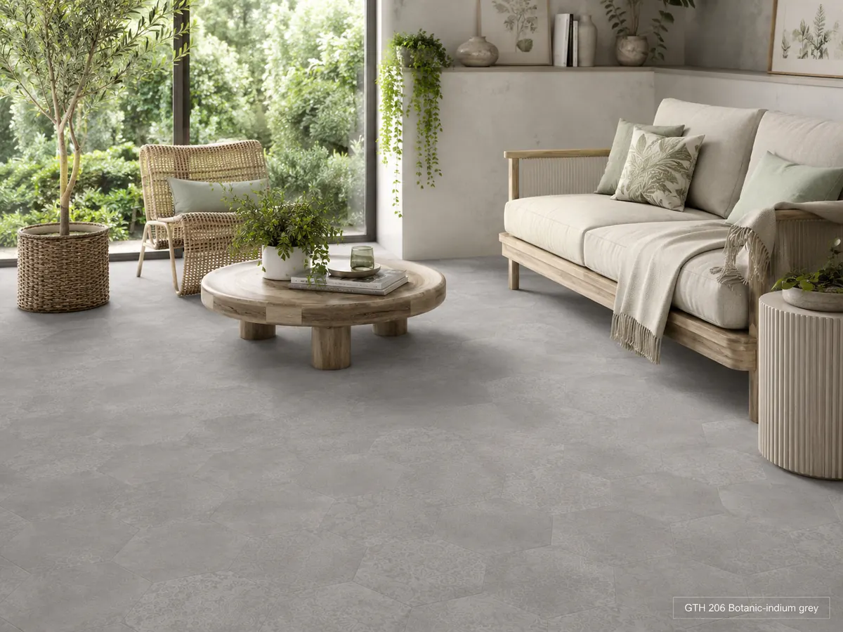 Wizualizacja dekoru GTH 206 Botanic indium grey