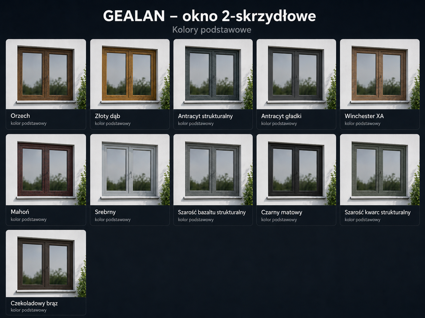 GEALAN — plansza kolorów podstawowych