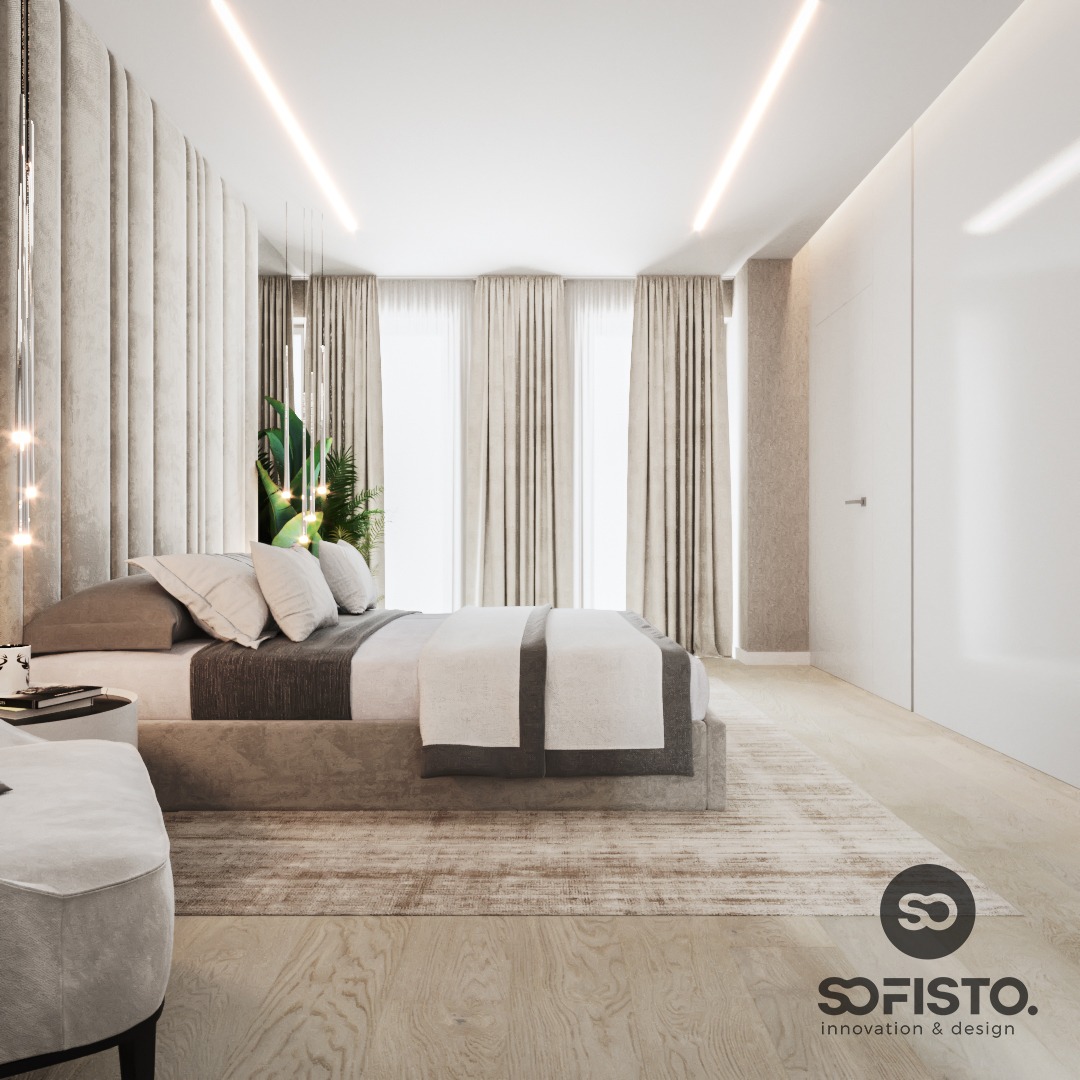 Projekt sypialni z oryginalnym znakiem SOFISTO innovation & design